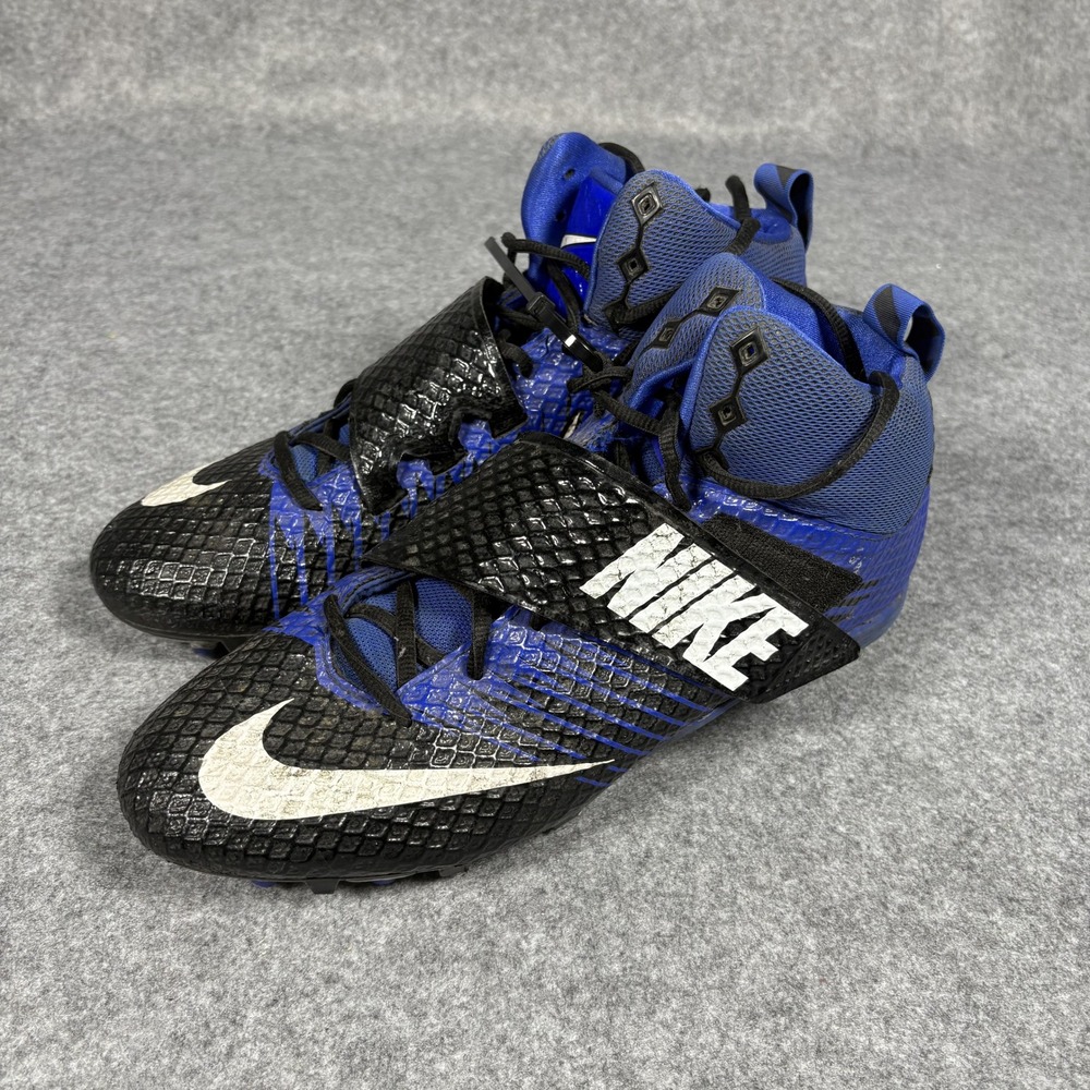 Nike Strike Pro Football Cleats 12 Blue Black Textured Midfoot Strap